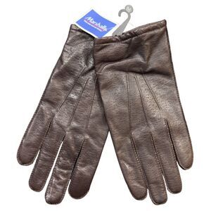 Fownes Driving Gloves Womens Medium Brown Leather Acrylic Lined Wrist Adjustable